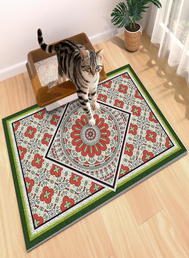 BLESWIN Extra Large Cat Litter Mat 30"x24",Heavy-Duty Litter Rug Catcher with Deep Textured Surface,Non-Slip Kitty Litter Mat Waterproof & Easy Clean, Ideal for Multiple Cats, Beige - Image 1
